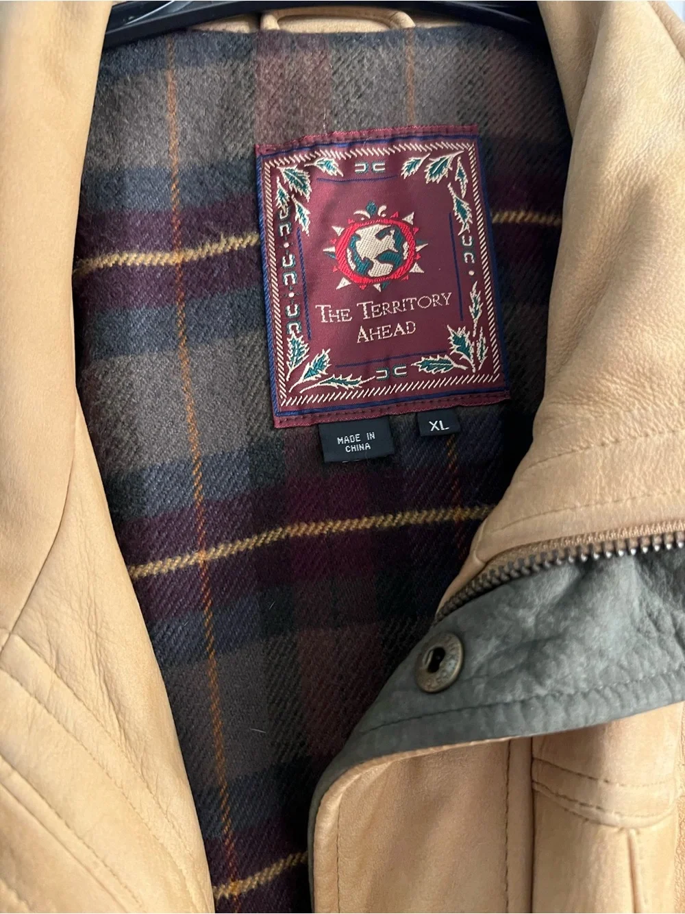 Vintage 90s The Territory Ahead Blanket Lined Leather Chore Jacket XL